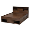 Baxton Studio Tristan Wood 1-Drawer Queen Size Platform Storage Bed with Shelves 164-10746